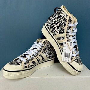 Adidas Nizza Platform Mid Cream Athletic Sneaker Shoes Womens Size 10 Brand New